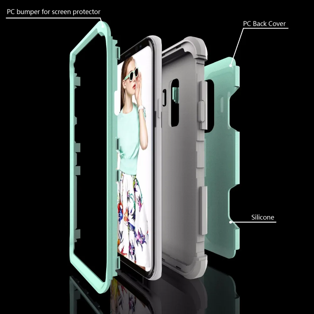 Гибридный защитный чехол для Samsung Galaxy S9 Plus PC силиконовый S8 Note 8 | Мобильные
