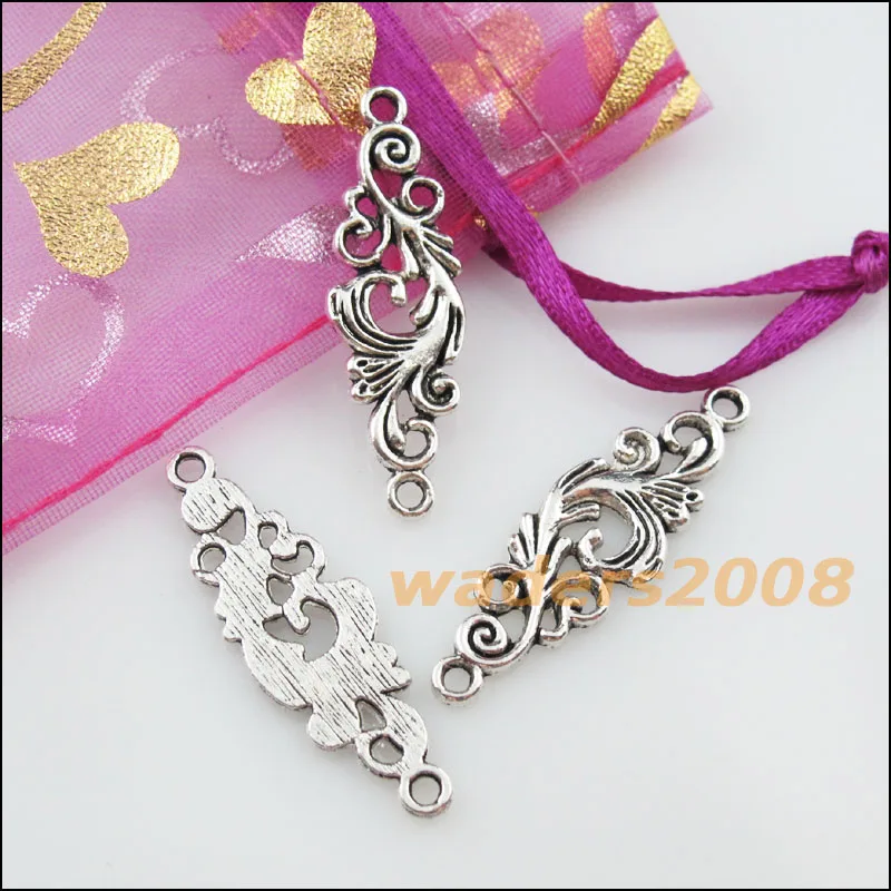 20 шт. Тибетский серебристый цвет Облака цветок амулеты подвески разъемы 11x35mm |