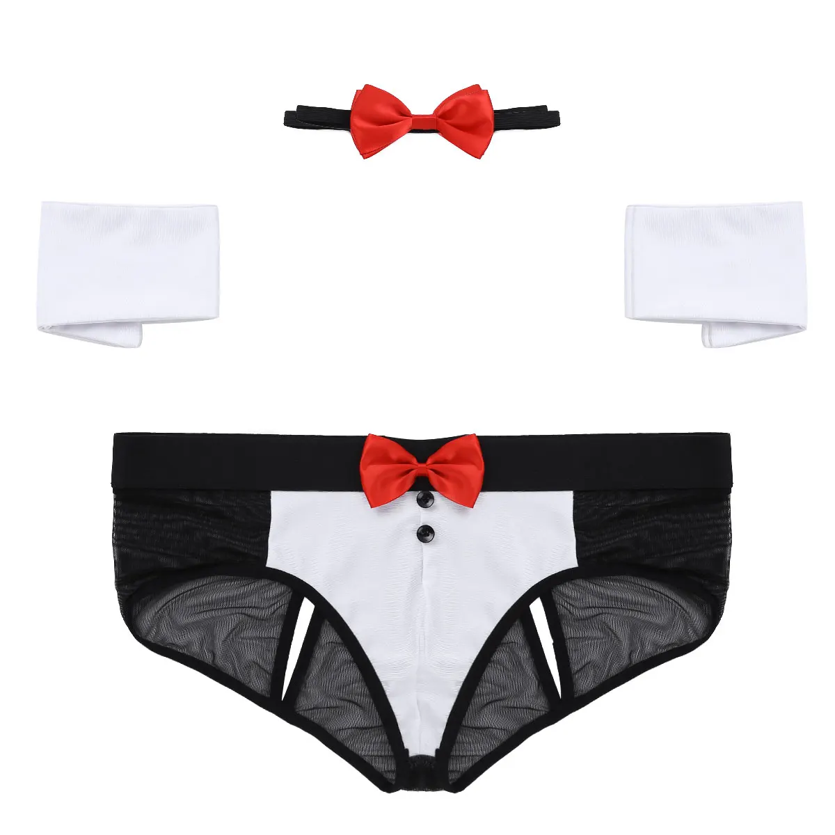 Комплект мужского сексуального нижнего белья костюмы Батлера для косплея