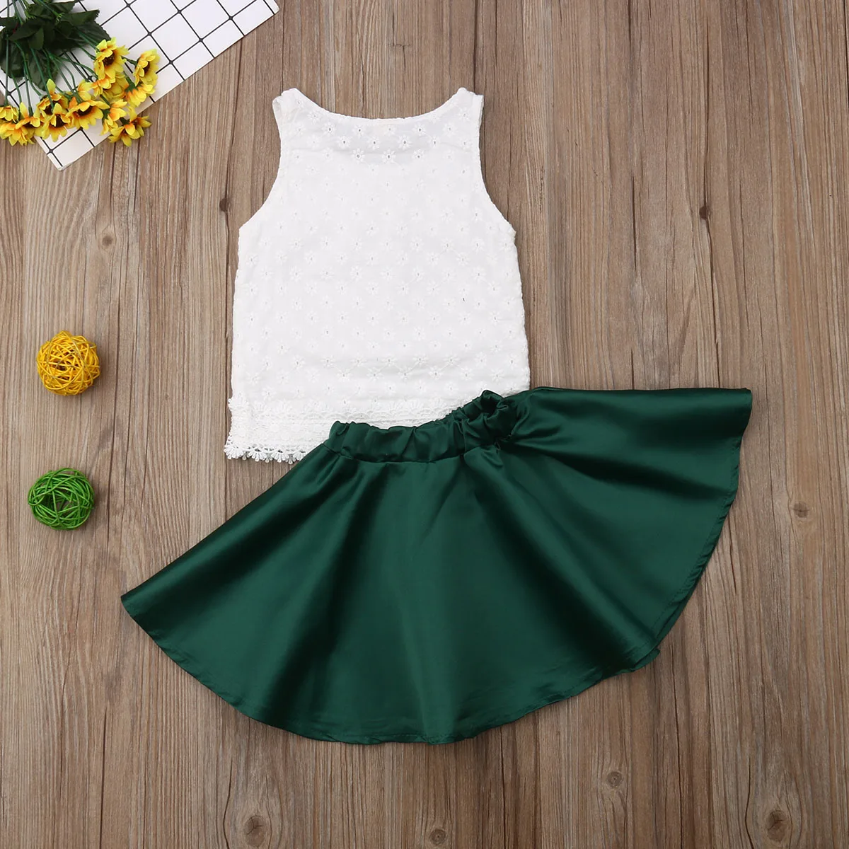 Комплекты одежды для маленьких девочек белые топы рубашка плиссированная юбка