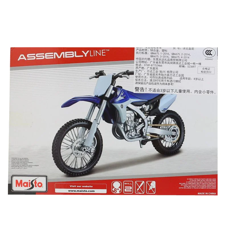 Комплект моделей MaiSto из литья под давлением: модель мотоцикла YAMAHA YZ450F в масштабе