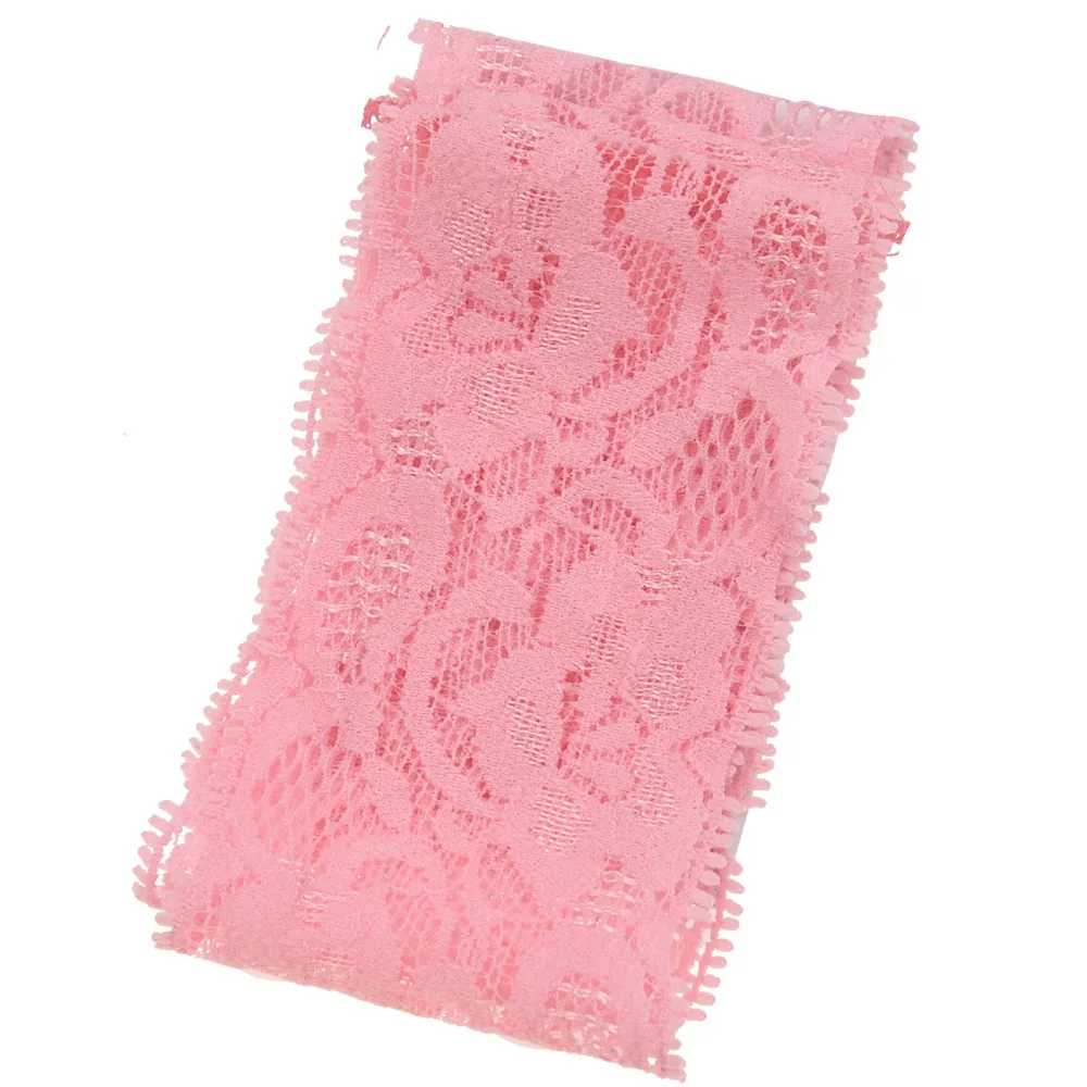 Pink 10 шт. Изысканная повязка на голову, модный аксессуар для волос, Детская Кружевная повязка на голову, эластичные повязки, резинки для волос, повязка на голову с цветком - Цвет: Pink