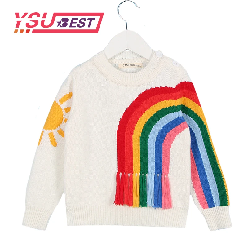 2020 Детский свитер осенний вязаный пуловер для маленьких девочек Свитер