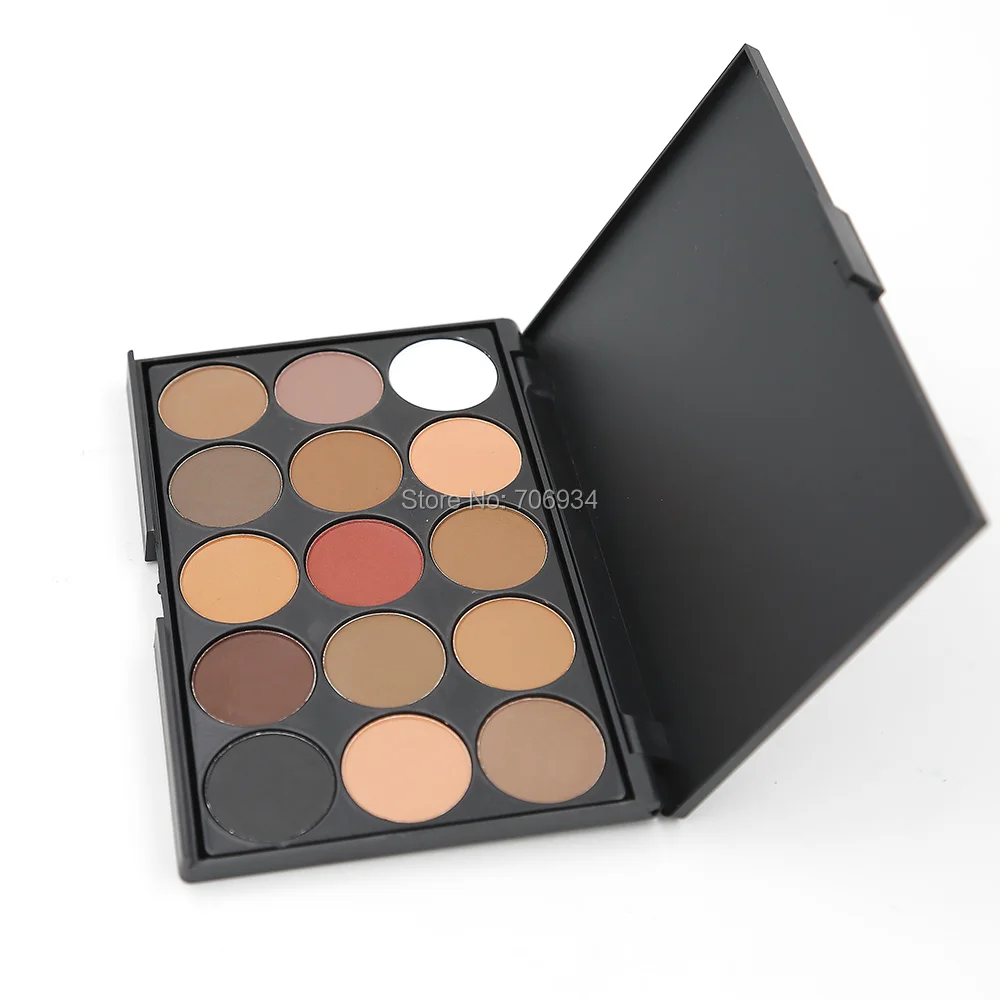 Палетка матовых теней для век 1 шт. 15 цветов шоколадных 18 г E15 02 #|chocolate eye shadow palette|matte