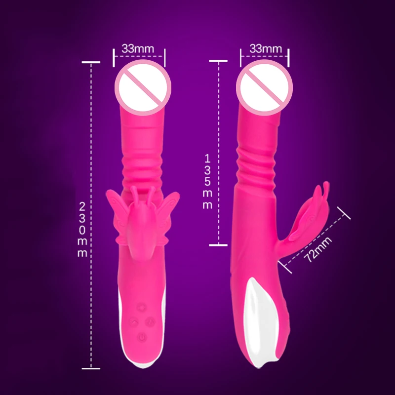 Телескопический Вибратор Кролик вращающийся 9 скоростей фаллоимитатор для