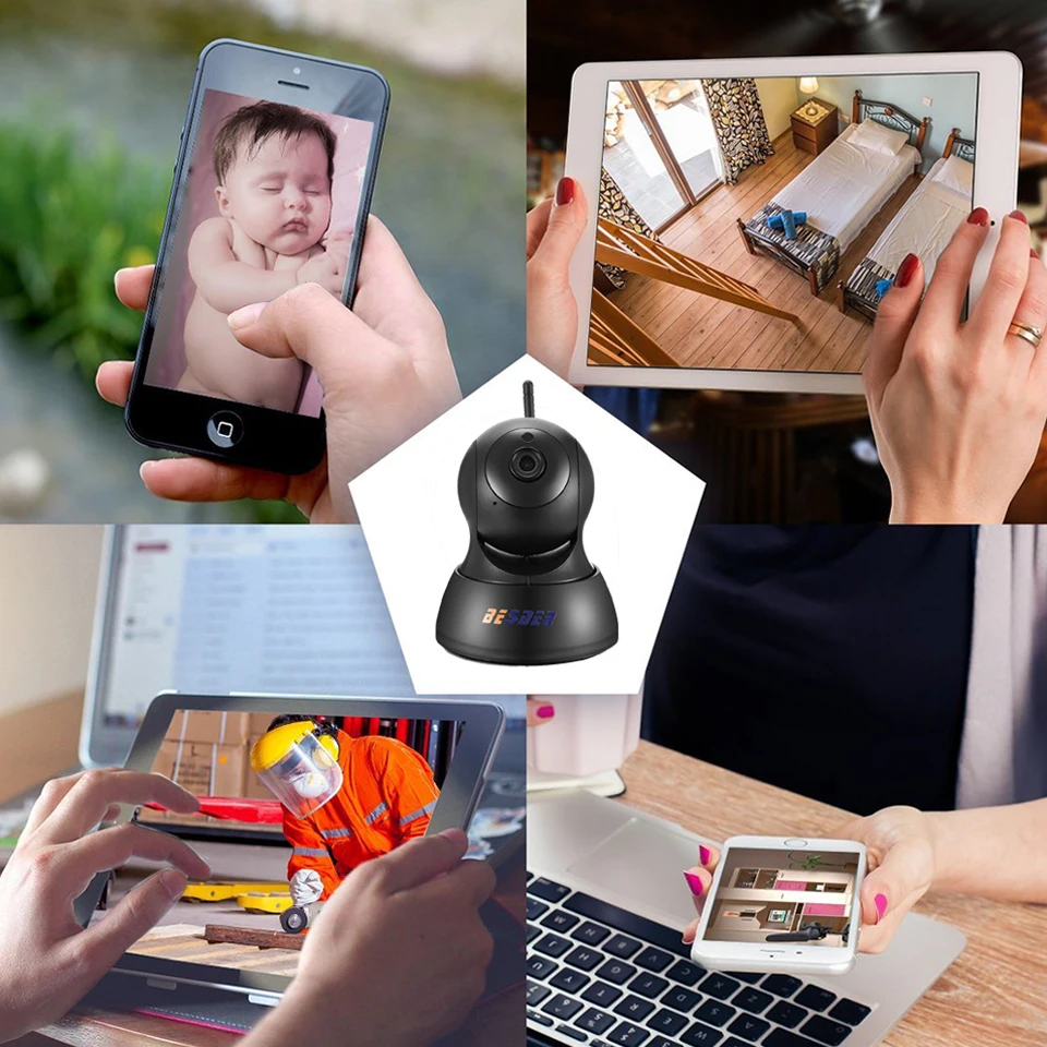 Беспроводная ip-камера besder HD 720P с Wi-Fi и Wi-Fi, камера ночного видеонаблюдения, камера видеонаблюдения для помещений, Радионяня P2P iCSee