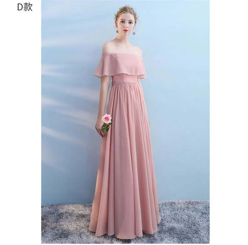Robe De Soriee Новое плотное розовое платье подружки невесты длинное на тонких
