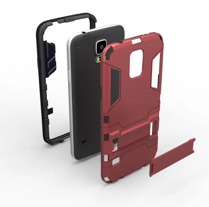 For Samsung S5 Case Kickstand i9600 G900A Armor Shockproof Back Coer Galaxy s5 Hard Silicone Phone Stand Silicon Bumper |