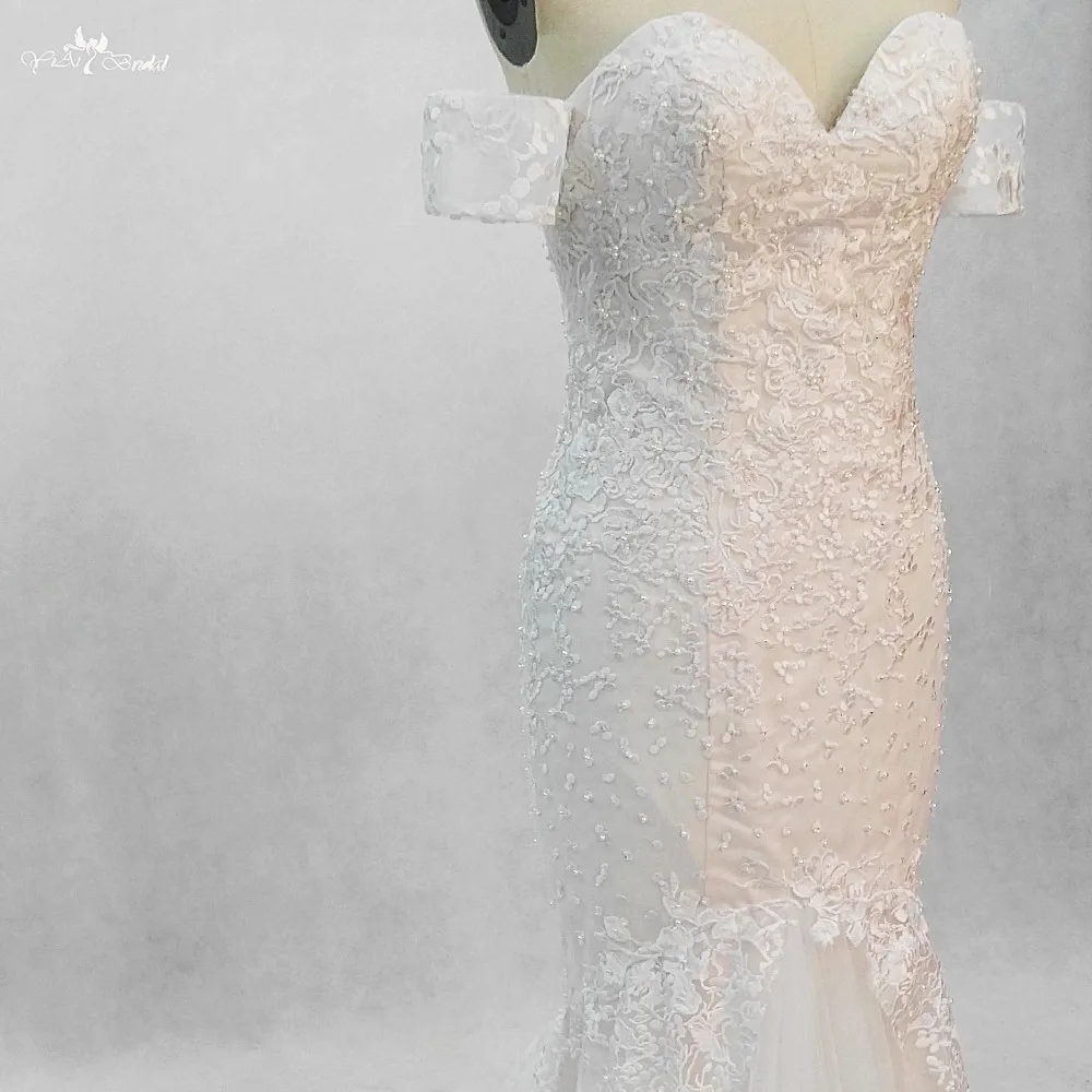RSW1372 Yiaibridal кружевные свадебные платья русалки с открытыми плечами свадебное