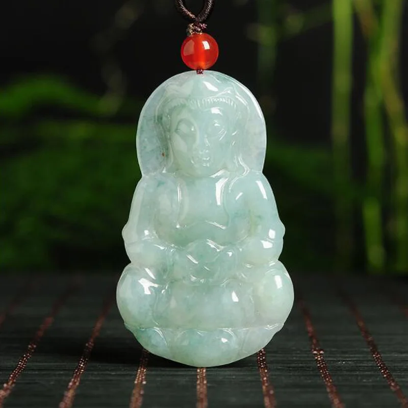 Ювелирные изделия из натурального изумруда нефрита резьба китайская Богиня