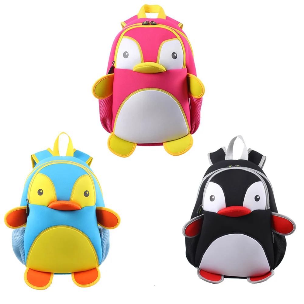NOHOO Kindergarten Children Schoolbag Cartoon Backpack Cute Little Penguin Shoulder Bag Canvas Backpacks | Багаж и сумки