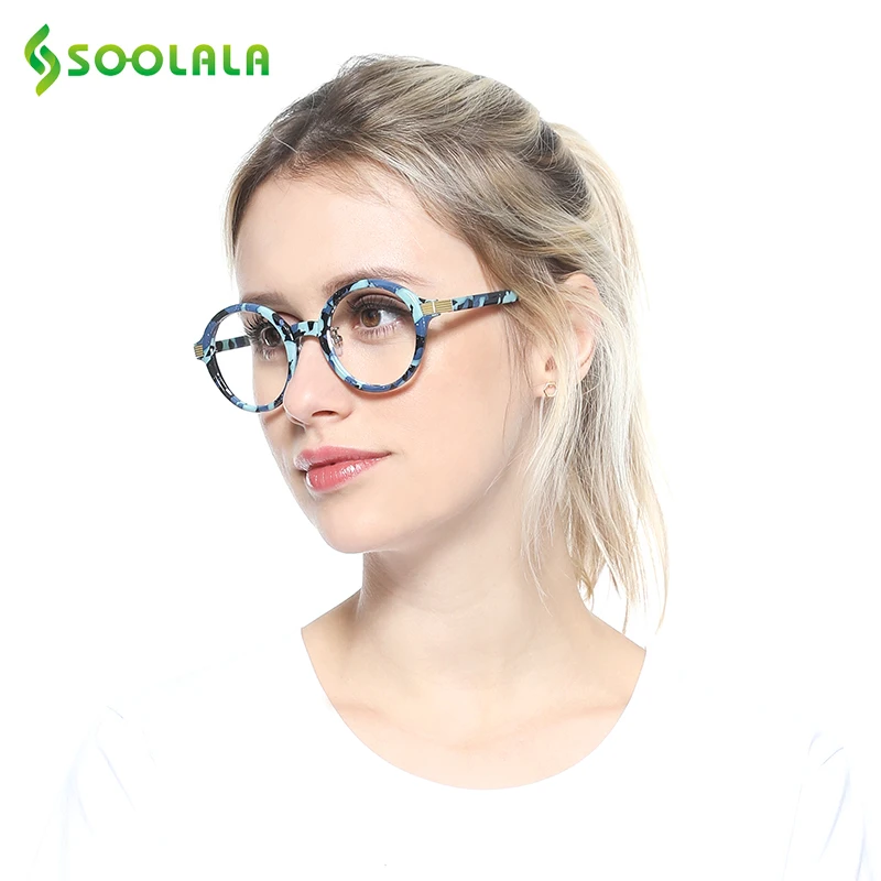 SOOLALA TR90 круглые очки для чтения Для женщин Для мужчин Прозрачные Линзы для очков для чтения очки+ 0,5 1,25 1,75 2,25 до 4,0
