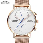 2019 мужские часы GUANQIN, лучший бренд, роскошные светящиеся часы, мужские деловые, полностью стальные креативные кварцевые наручные часы, мужские часы