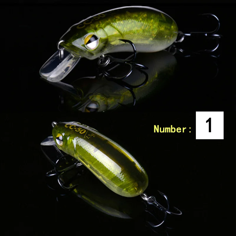Жесткая приманка для рыбалки CC50 Minnow медленно опускается на дно Кривошип Искусственный Приманки 5 см 7,5g DEPTH1.5-2M - Цвет: 01