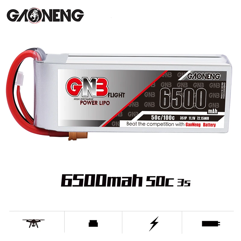 Новый литий полимерный аккумулятор Gaoneng GNB 3S 6500 мАч 11 1 В 50C/100C XT60/ XT90 для UAV