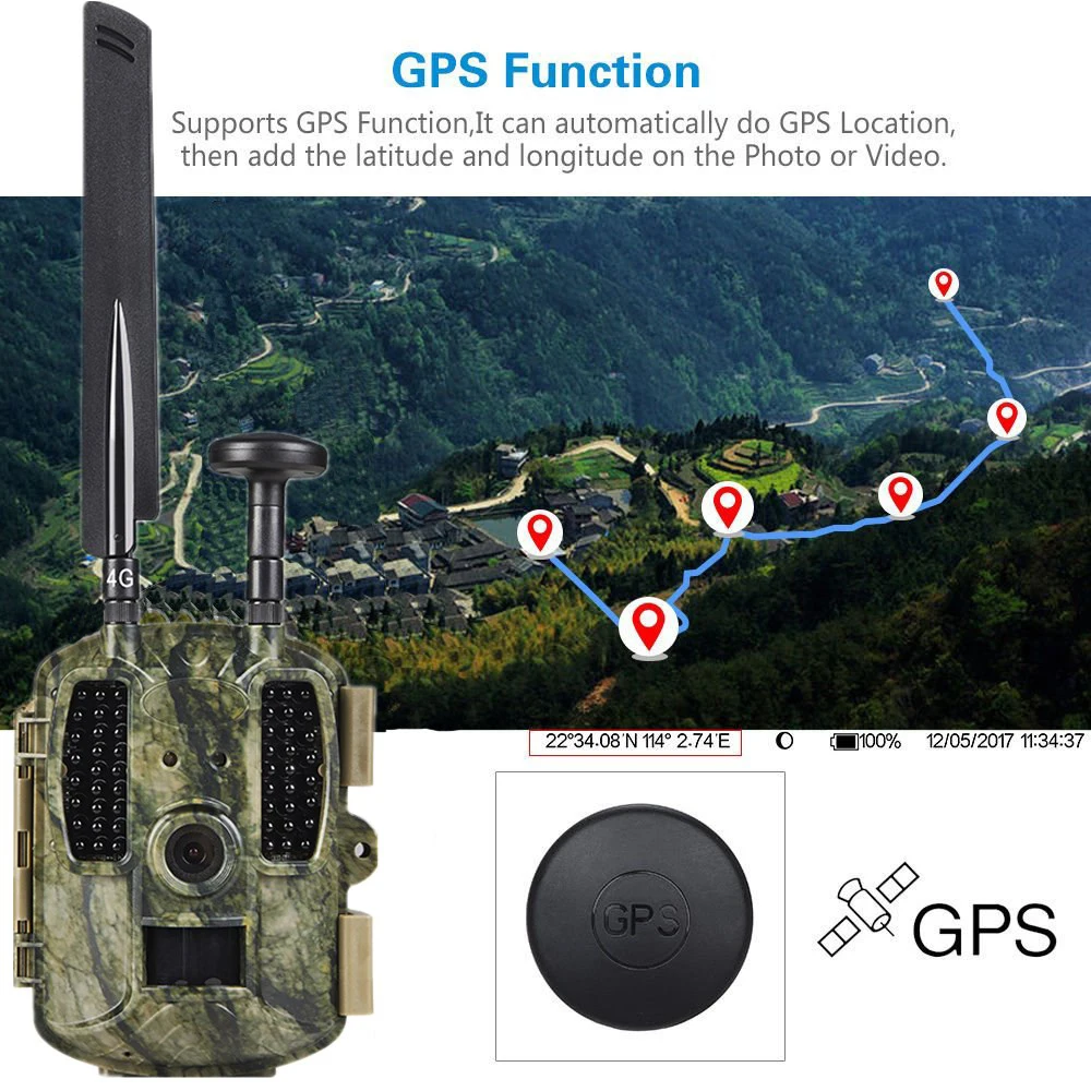 Gps 4G охотничья камера с солнечной панелью зарядное устройство 3000mAh BL480L-P фото-ловушки Дикая камера с солнечной батареей охотничья Камера ловушки