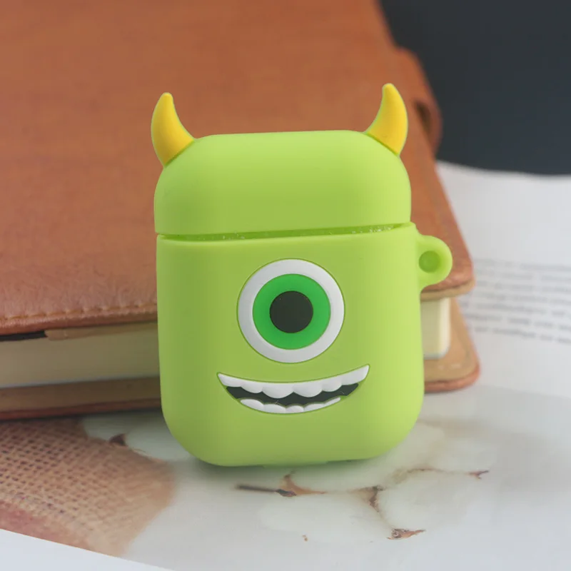 Mr Q Милый мультяшный чехол для AirPods, противоударный защитный силиконовый чехол для наушников Apple, аксессуары для зарядного устройства - Цвет: Mr Q