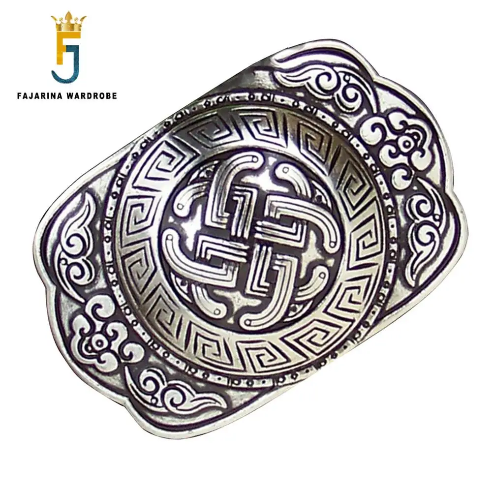 

FAJARINA Europe Palace Retro Style Belt Buckle Fashion Plate with Silvery Slide Buckles For 3.6-4.0cm Width Smooth Belt BCK013