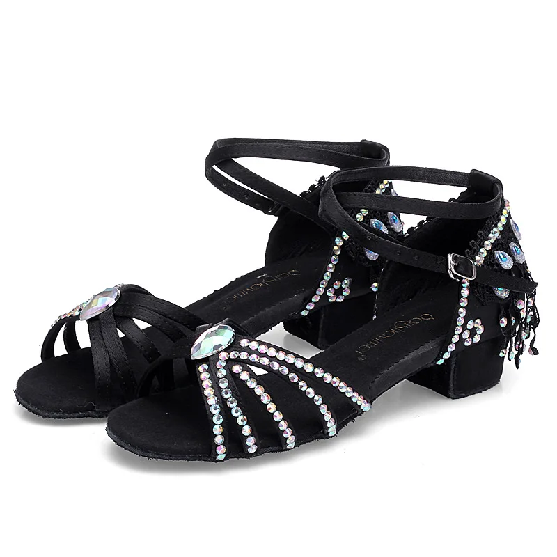 

New Latin Dance Shoes Women Tassel Rhinestone Ballroom Dancing Shoes Profession Dance Shoes for Girls/Adult/Ladies Wholesale C70