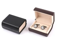 fashion cufflink jewelry box case black packaging organizer cuff link tie clip gift box for men sn2711
