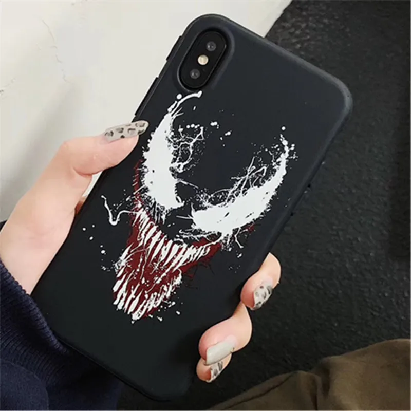 Newest Hot American Comics Venom Soft Silicon Cover Case for Iphone 6 7 6S 7plus 8 8plus XR XSMax Marvel 3D Relief Phone Coque |