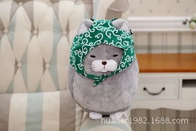 Японское аниме счастливая кошка черный пухлый Кот плюшевая игрушка мягкие и