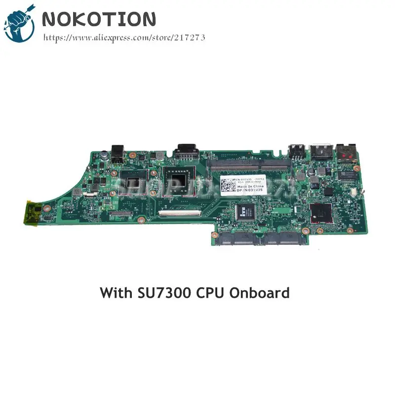 

Материнская плата NOKOTION CN-031VJ5 031VJ5 для Dell Vostro V13, материнская плата ноутбука SLB92 SU7300, процессор на плате DDR3