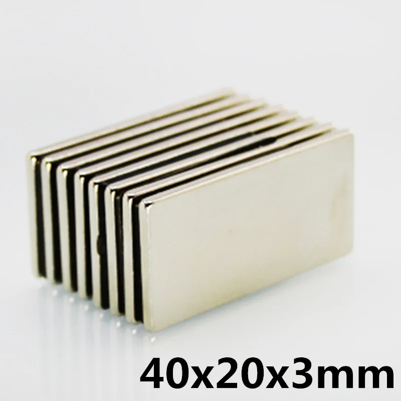 2 шт. 40x20x3 мм N35 Супер сильный маленький 40*20*3 неодимовые магниты редкоземельный