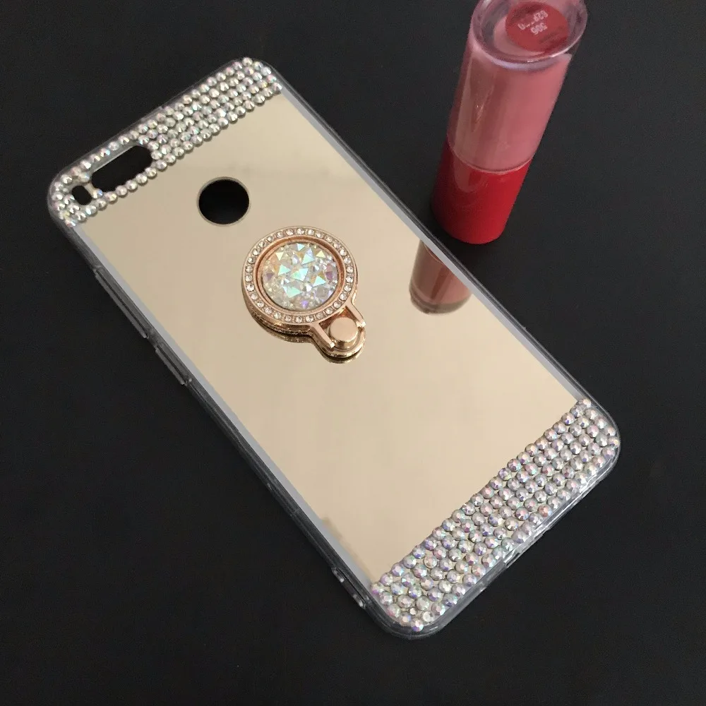 Зеркальный Прозрачный Бампер для Redmi 8A 5 plus чехол с кольцом Xiaomi Mi 9 A2 Lite 8 Note 7 6 pro 5a 8T