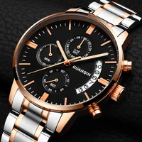 relogio masculino guanqin mens watches top brand luxury quartz watch men business casual stainless steel waterproof wristwatch