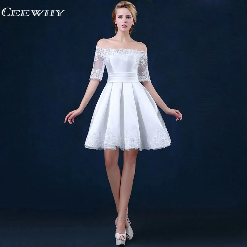CEEWHY Vestidos Dama de Honor белое свадебное платье элегантное подружки невесты Короткие