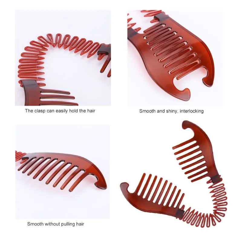 1 шт. Мягкие гибкие боковые гребни для волос пластиковая плетеная расческа