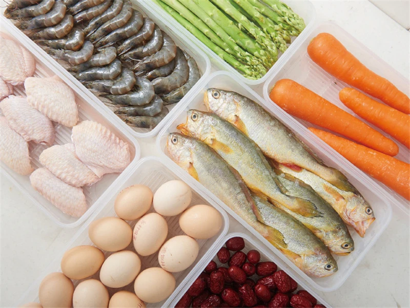 Кухонный шкаф для холодильника, морозильная камера, Ланч-бокс, пластиковые ящики для хранения, ящик для хранения холодильника, контейнеры для хранения пищевых фруктов с крышкой