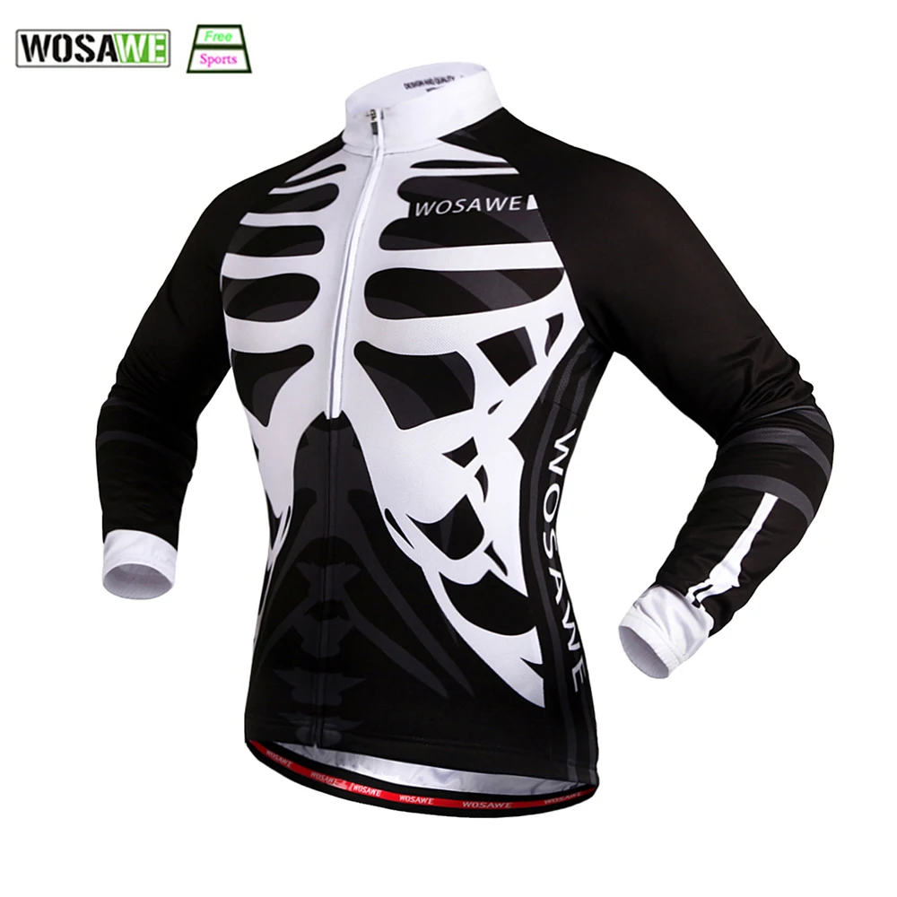 WOSAWE Мужская весна лето длинный рукав Велоспорт Джерси быстросохнущая одежда для