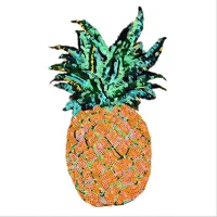 2018 new pineapple with sequined patches fashion applique lron on patch for clothes bags diy decal apparel accessory 2pcs