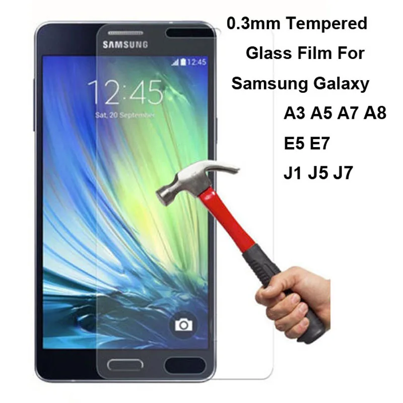 Премиум 0 3 мм закаленное стекло для Samsung Galaxy A3 A5 A7 A8 E5 E7 J1 J5 J7 Защитная прозрачная
