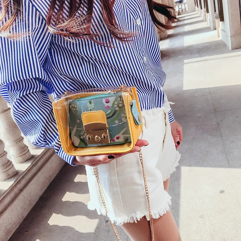 Женские сумки на плечо 5 цветов прозрачные повседневные с мультяшными