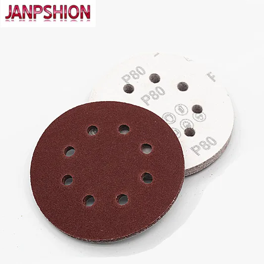 Абразивная Песочная бумага JANPSHION 25 шт. 125 мм 5-дюймовый красный шлифовальный диск с