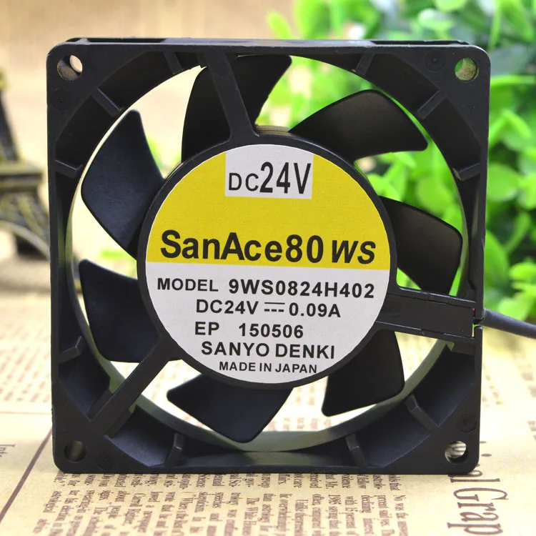 Для SANYO DENKI SAN ACE 8 см 8025 24V 0.09A 9WS0824H402 Водонепроницаемый двойной шарикоподшипник 2