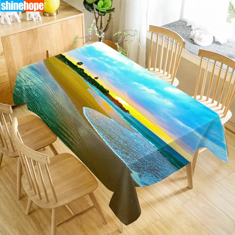 1 шт. 3D Свадебная скатерть букет скатерть для стола пляж, океан, море скатерть день рождения ужин для украшения дома - Цвет: tablecloths 19