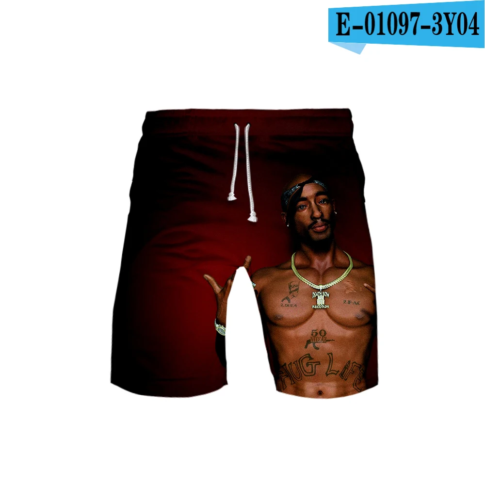 2PAC 3D шорты с принтом для мужчин горячая Распродажа повседневные крутые и дышащие Harajuku Новое поступление летние пляжные шорты K-pops плюс размер - Цвет: Золотой