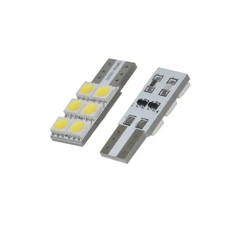 2 шт. автомобильный T10 светодиодный светильник 6 SMD 5050 6000K белый авто номерной знак