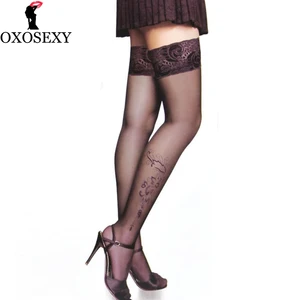 Силиконовые Чулки с кожаным принтом, женские Чулочные изделия, высокие чулки до бедра, женские сексуальные широкие кружевные чулки, колготки, 456