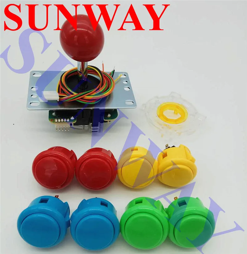 

Новый оригинальный Sanwa JLF-TP-8YT 5Pin джойстик + 8 OBSF-30 кнопочные кнопки + GT-Y Восьмиугольные ворота для аркадного джойстика DIY наборы деталей