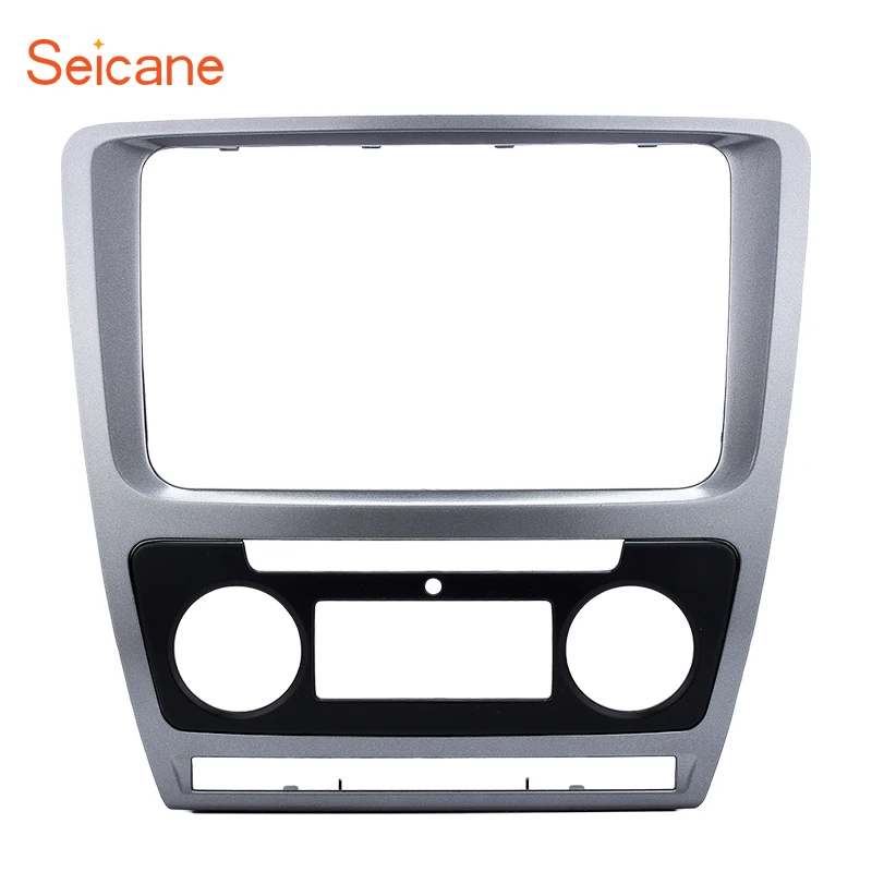 

Seicane 2DIN серебряная рамка Автомобильная стереопанель для 2010 Skoda Octavia установка в тире аудио Лицевая панель облицовочный комплект