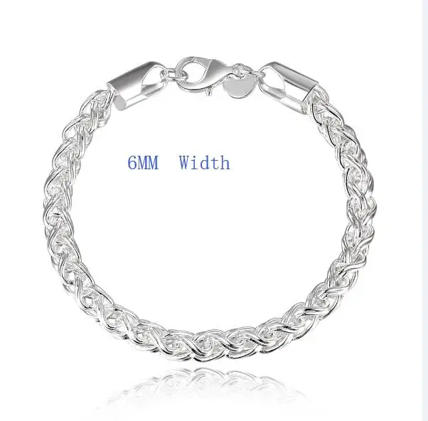 6MM width H070 Креативный круговой круг, цепочка для женщин и мужчин, серебряный цвет, браслеты, новинка, высокое качество, модные украшения, рождественские подарки, H070 - Окраска металла: 6MM width H070