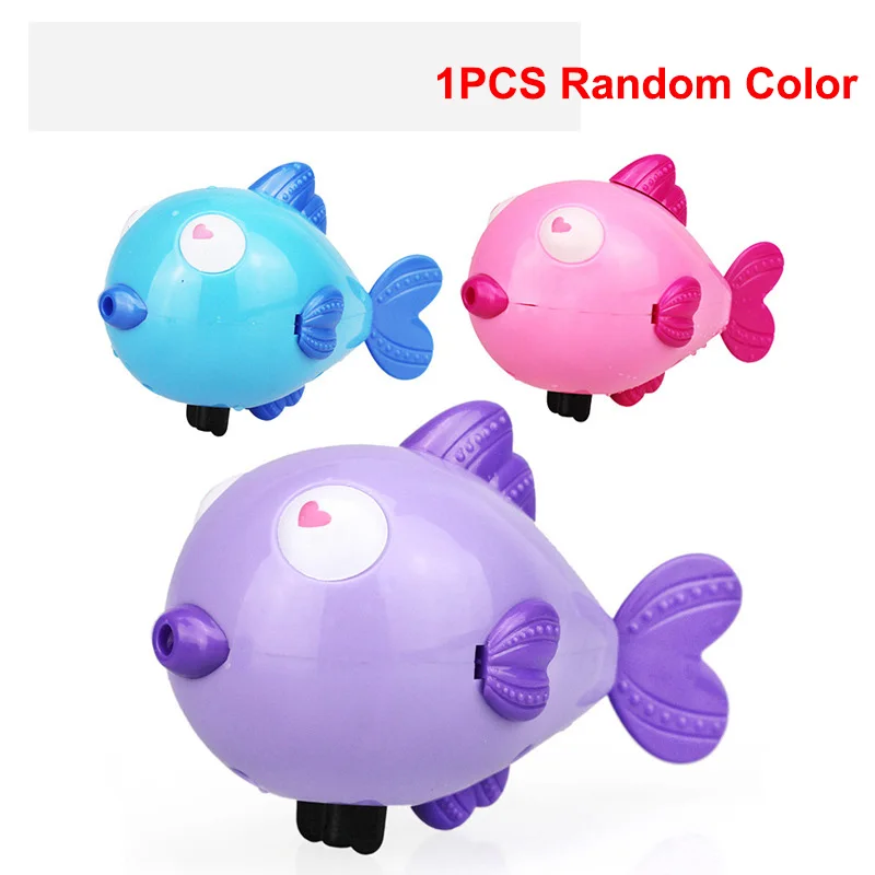 Fish Random 1 шт. игрушки для купания черепаха дельфин детский душ Детский Ветер вверх плавать играть игрушка плавание ming бассейн аксессуары детские игры в воде случайный цвет - Цвет: Fish Random