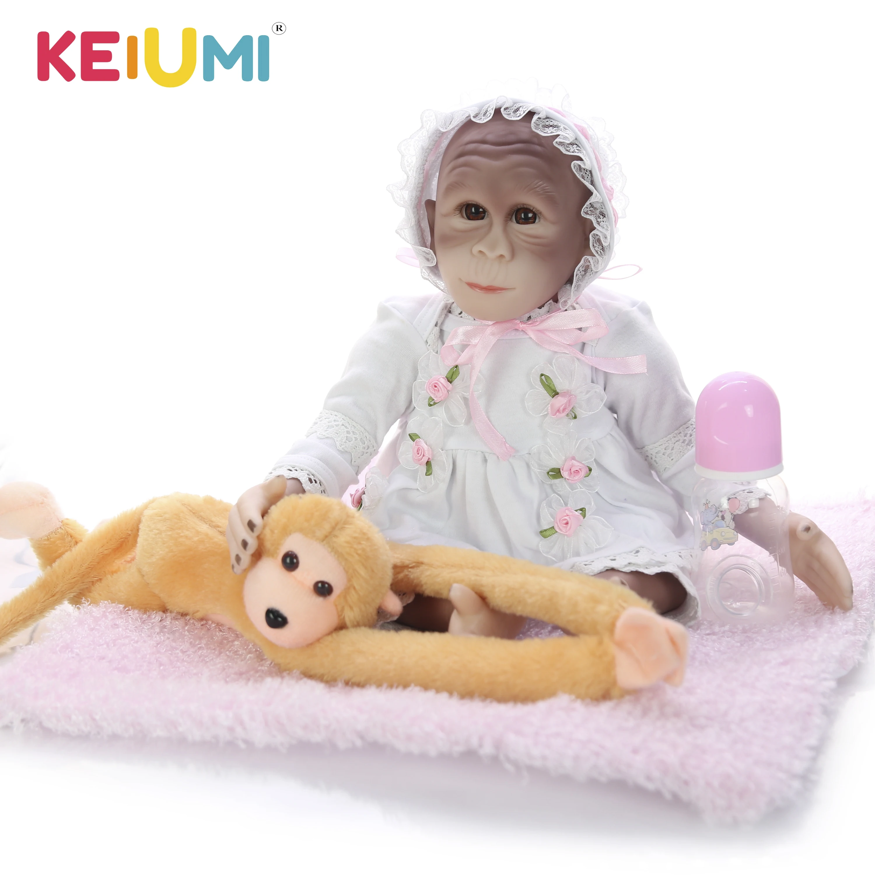 KEIUMI новый дизайн обезьянка Кукла мультфильм стиль сюрприз Boneca для детей 19 дюймов
