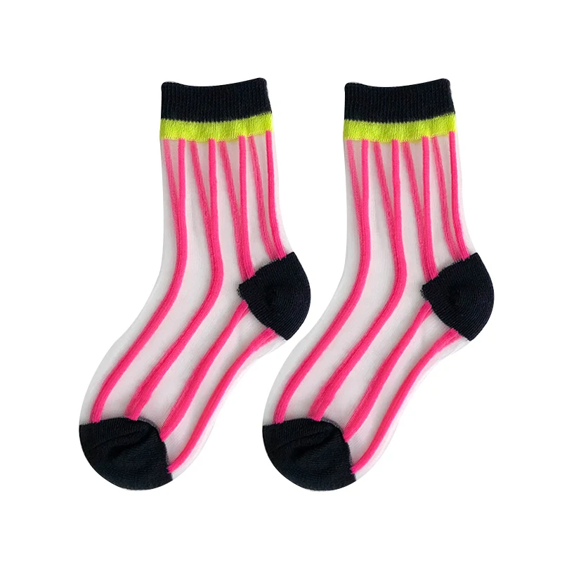 pink Детские носки с кристаллами Детские Короткие хлопковые милые летние носки для девочек и мальчиков, дышащие тонкие прозрачные носки для малышей - Цвет: pink