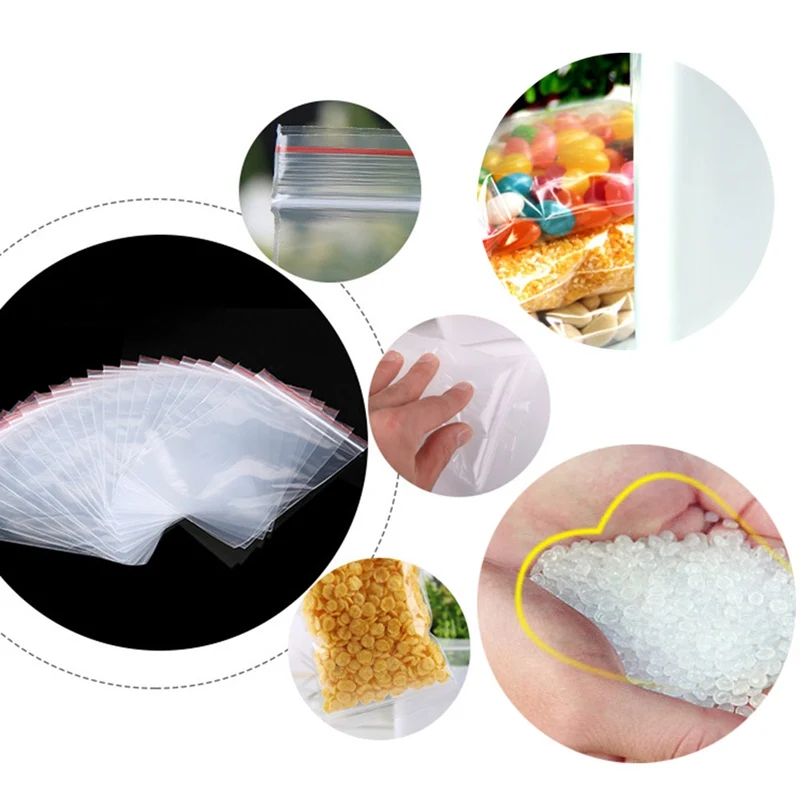 100 шт пластиковые мешки Ziplock ювелирные изделия небольшие для хранения упаковки